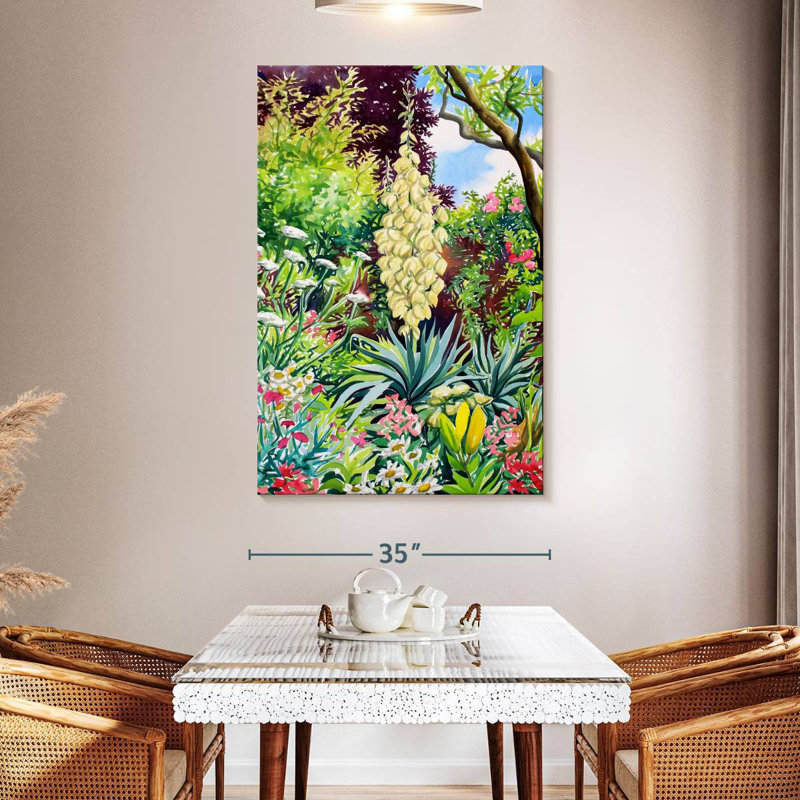 Harnek Garden With Flowering Yucca, 51" H x 34" W