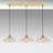 Elegant Gold Chandelier, Metal Body, Adjustable Height, 55.9 x 14.2 x 47.2 inches | 3 x E27 Sockets (Max 40W) | Base Plate: 47.2 x 0.2 inches | Modern Glam Design, Perfect for Dining Room & Living Spaces