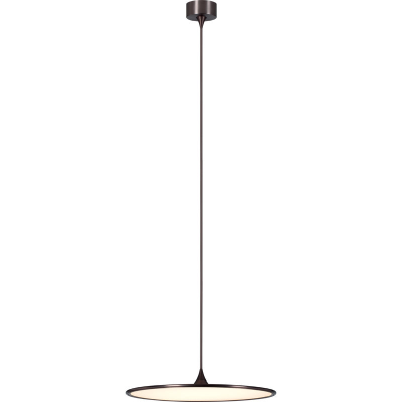 Luminaire suspendu à 1 lumière DEL Athalie, Taupe profond, H 3,5 po x l 15,7 po x P 15,7 po