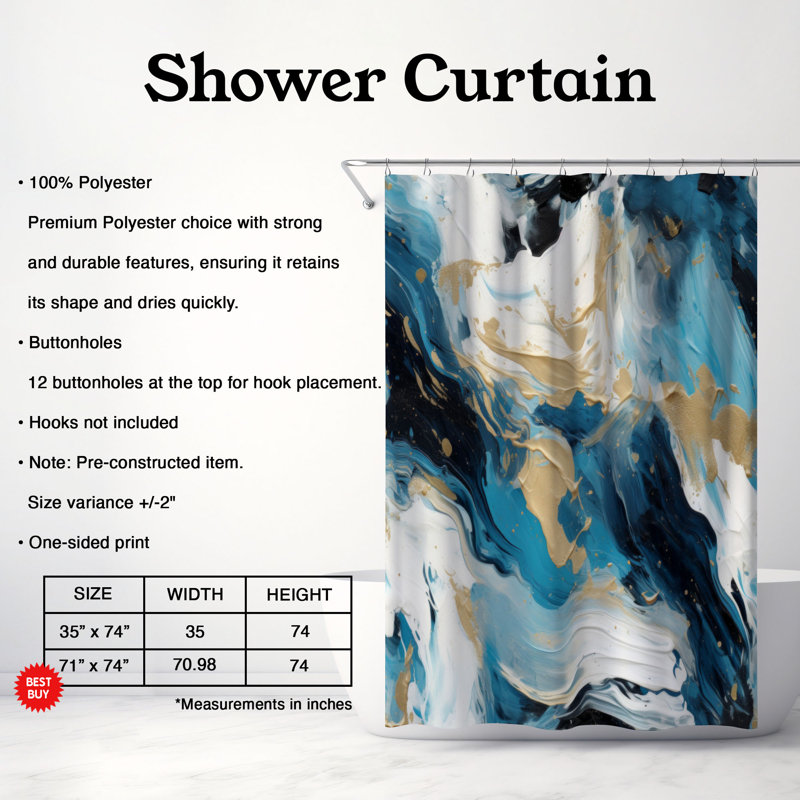 Rideaux de douche Oil Hues - Premium, H 74 po x l 71 po