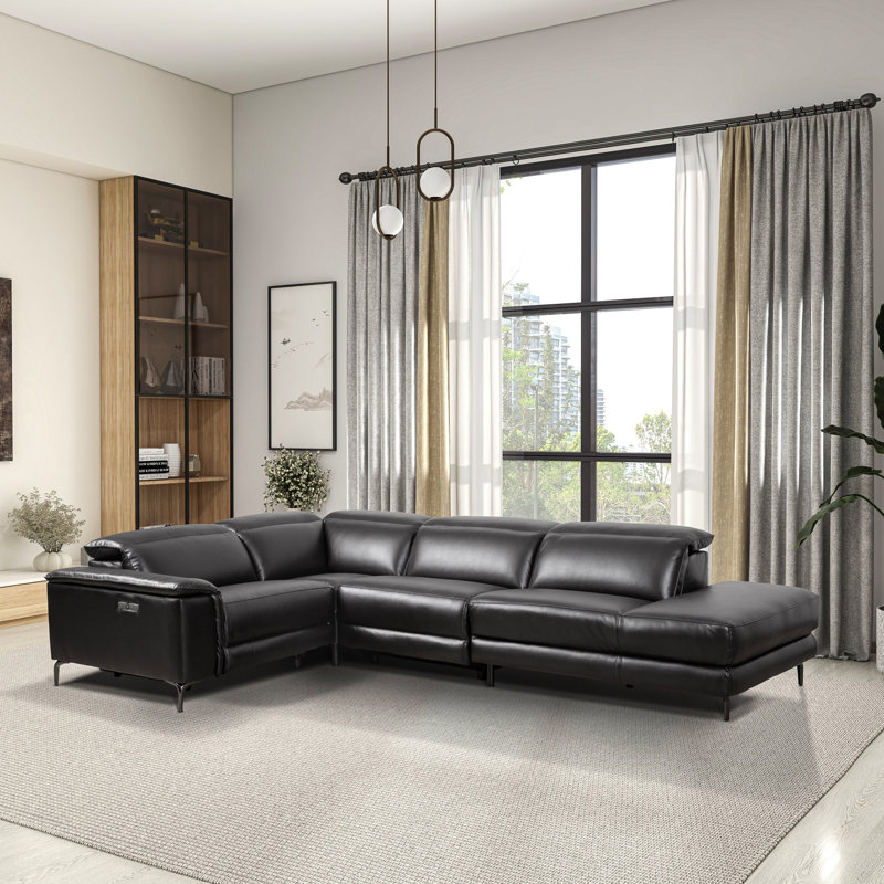Canapé modulaire inclinable Zander - Polyuréthane noir