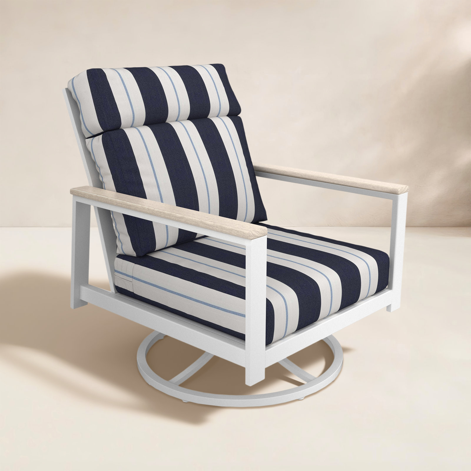 Townsend Metal Outdoor Rocking Chair With Sunbrella Cushion, White