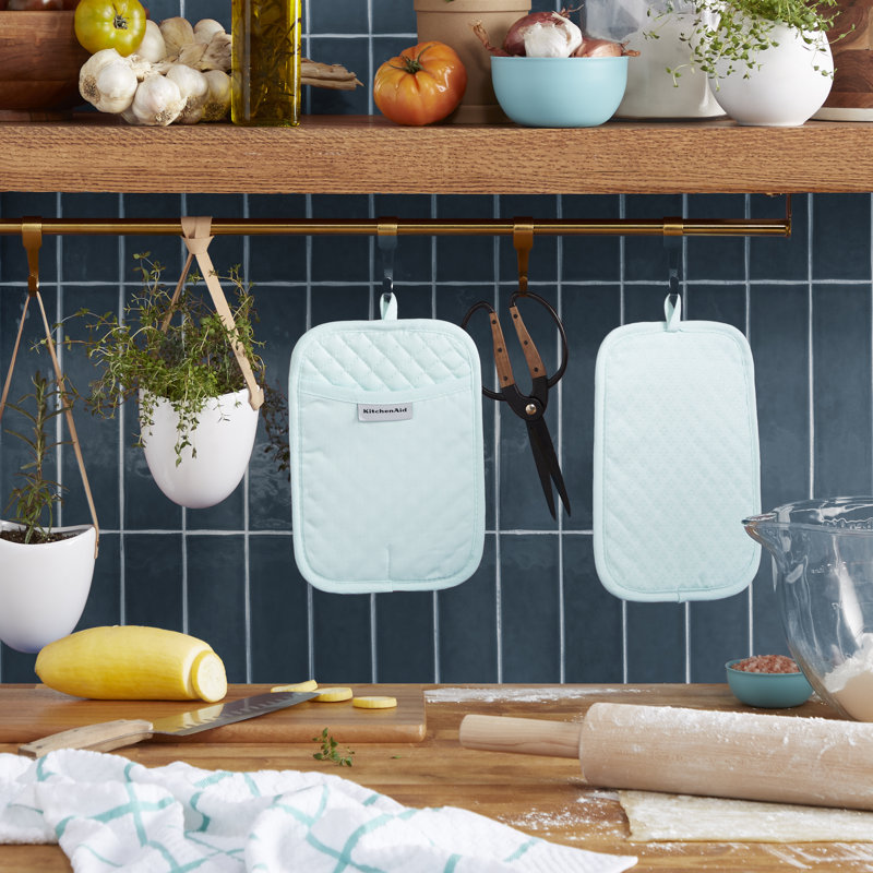 KitchenAid Asteroid Pot Holder 2-Pack Set,, Light Blue