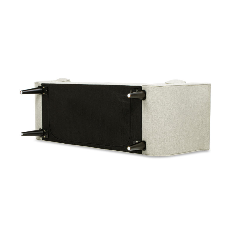 Lucien Upholstered Bench, Beige, Black
