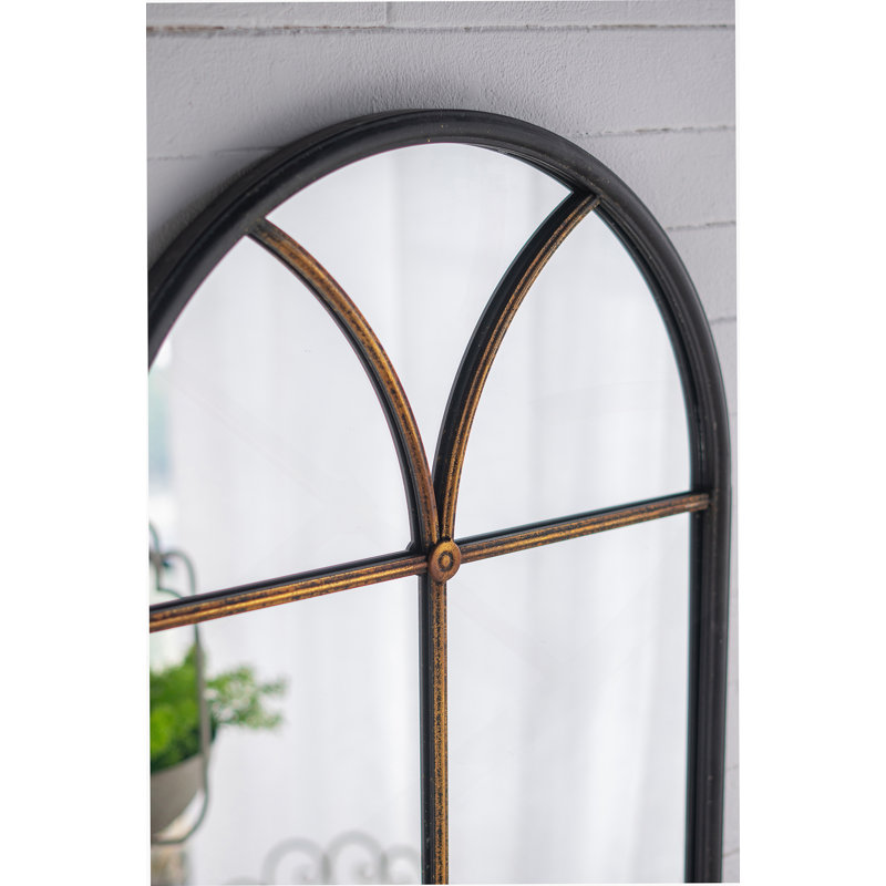 Arched Floor Mirror With Windowpane Design, Ideal For Elevating Any Space And Adding A Touch Of Sophistication To Your Home Decor