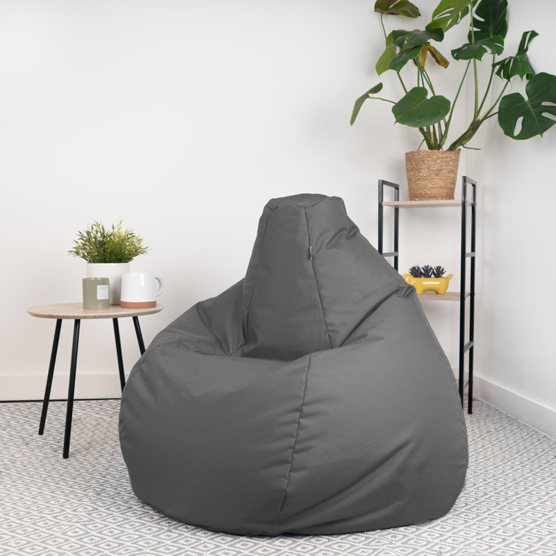 Polyester Outdoor Friendly Refillable Classic Bean Bag, Grey