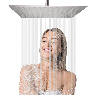 Pomme de douche à pluie en nickel brossé 12 po