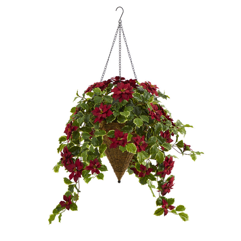 Panier de rangement en vase poinsettia, Rouge