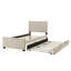 Lit plateforme tapissier simple en velours avec lit gigogne simple-1797025839