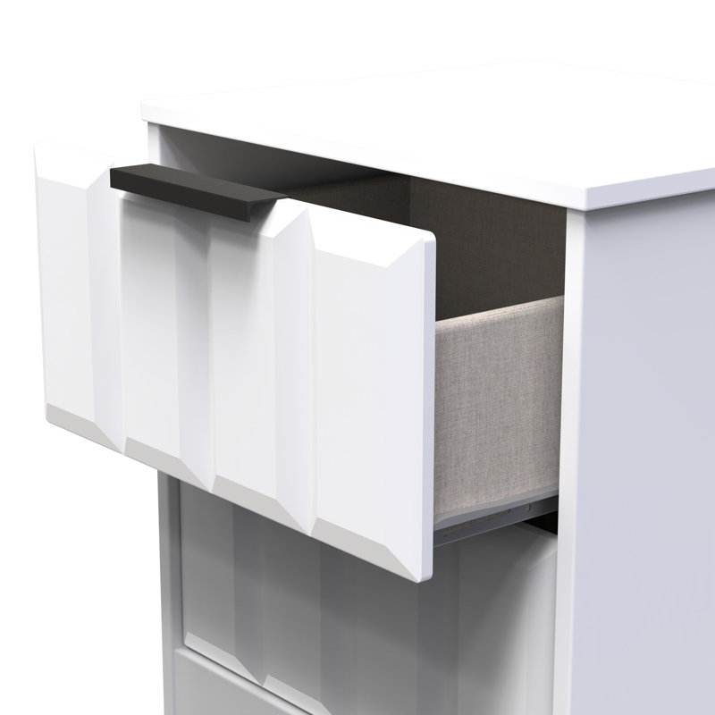 Doss 45cm W Manufactured Wood Bedside Table, White Matt