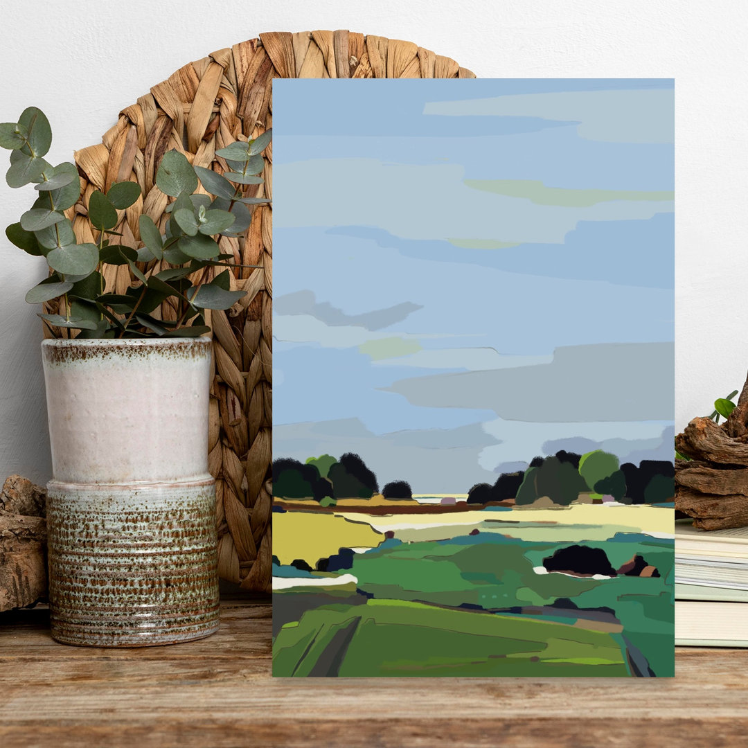 Abstract Countryside Scene Abstract Modern Peaceful Landscape Nature Wall Art Print
