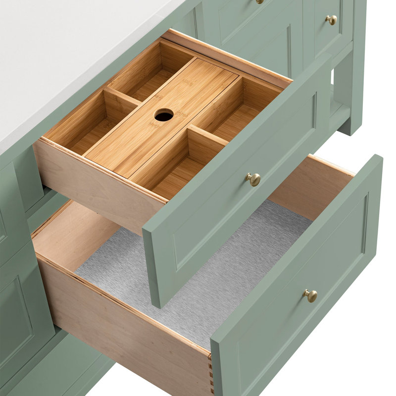 Breckenridge 72'' W Double Bathroom Vanity Base, Smokey Celadon