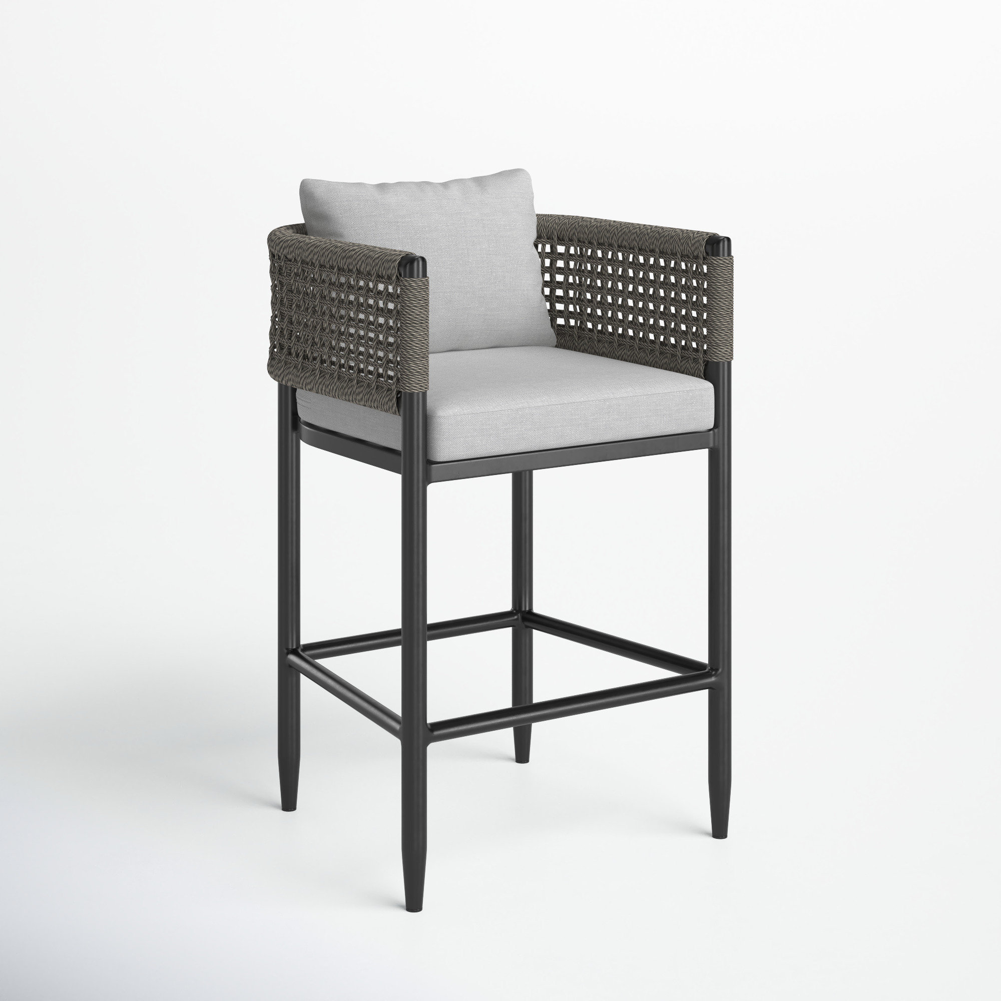 Scotia Aluminum Outdoor Bar Stool with Cushion, Bar Stool (30" Seat Height)
