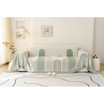Housse de canapé en chenille Nayoroom Lines arc-en-ciel Housse de coussin chic Housse de canapé moderne Housse de canapé pour chien Housse de protection réversible pour chien
