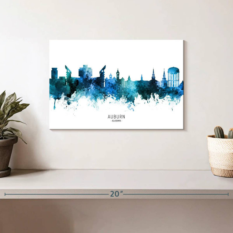 Nicci Auburn Alabama Skyline I, H 8 po x l 12 po