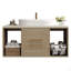 Meuble-lavabo mural moderne 38,2 po avec lavabo ovale en céramique et meuble flottant