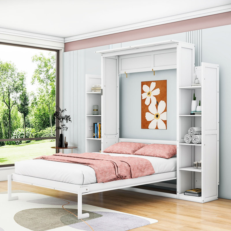 Lit escamotable Kirthana, Double, Blanc