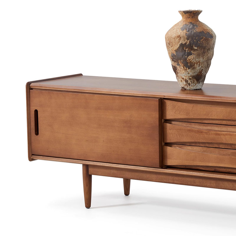 Meuble télé simple et rétro en bois massif