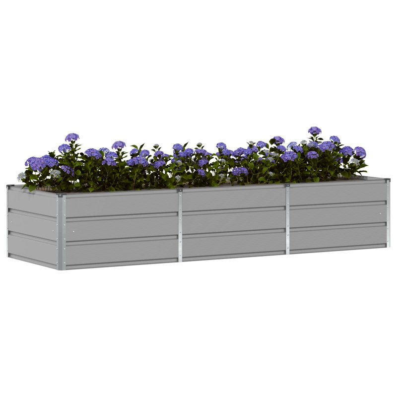 Raised Garden Bed, Light Grey, 45cm H x 240cm W x 80cm D