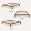 Lit réglable en bois massif, lit à menuiserie japonaise avec élévation de la tête, capacité de 1200 lb, design rustique et Mid-Century moderne, lit plateforme en bois d'hévéa-915974905-915974904