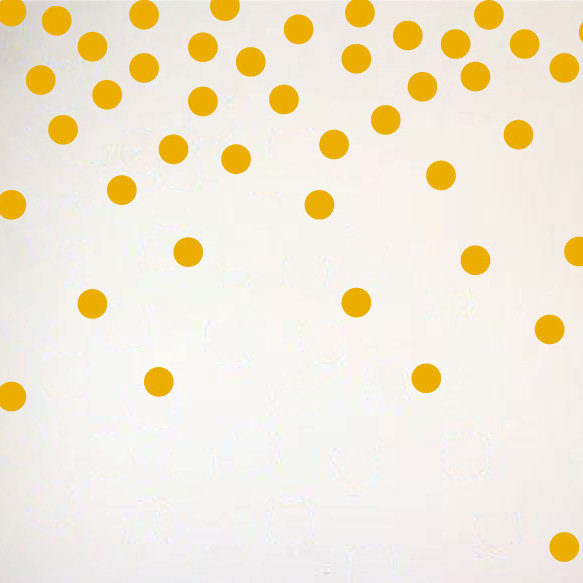Adhésif décoratif à pois, H 48 po x l 78 po x P 0,01 po, Jaune signalisation