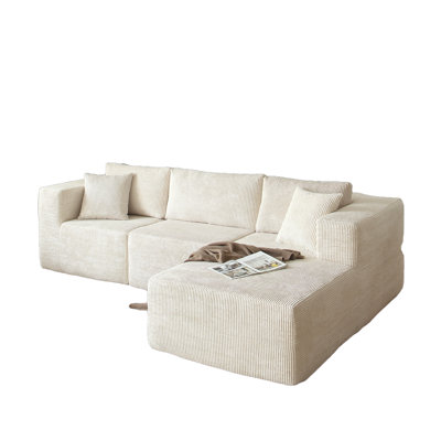 Boneless Modern L-Shaped Sponge Sectional Sofa Suitable For Living Room