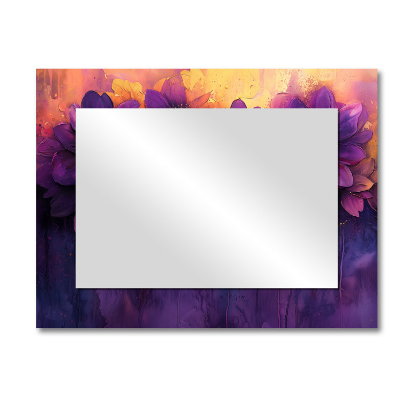 Dahlia vif lavande Dreamscape I - art mural miroir floral - imprimé sur métal, 30 po x 40 po