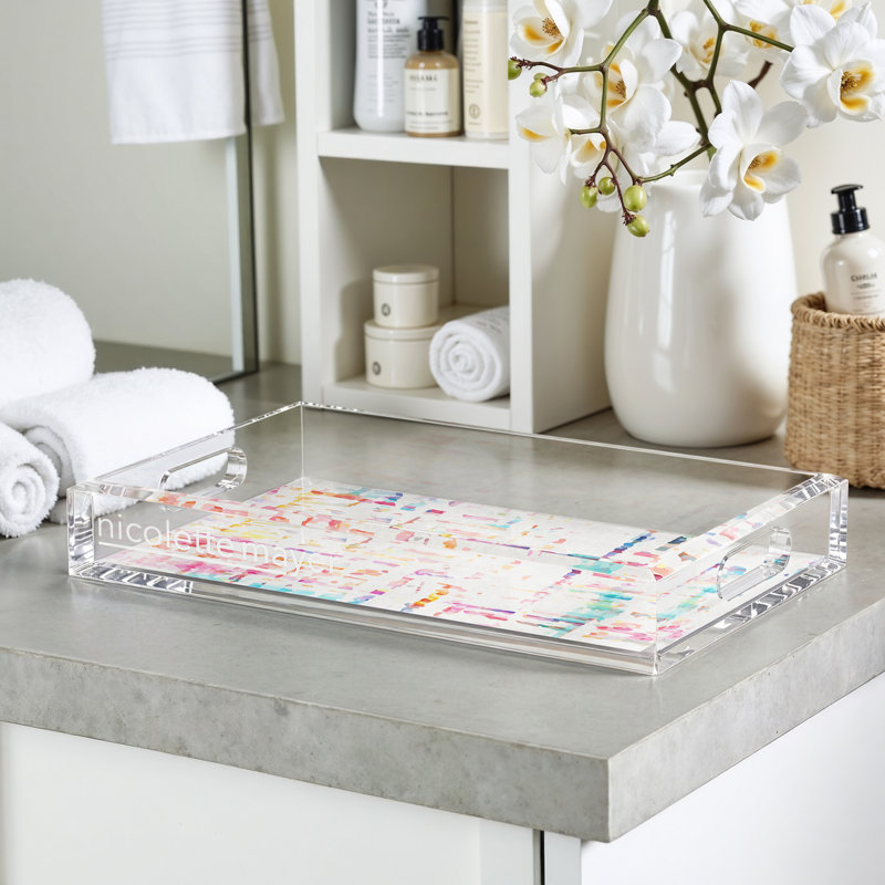 Plateau décoratif rectangulaire Coco, L 12,5 po x P 7,75 po x H 2 po