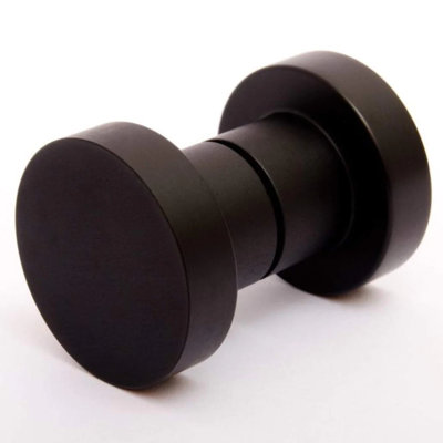 Round Glass Shower Knob "Spot" Back To Back Door Knob in 2" Diameter (Brass finished are unlacquered)