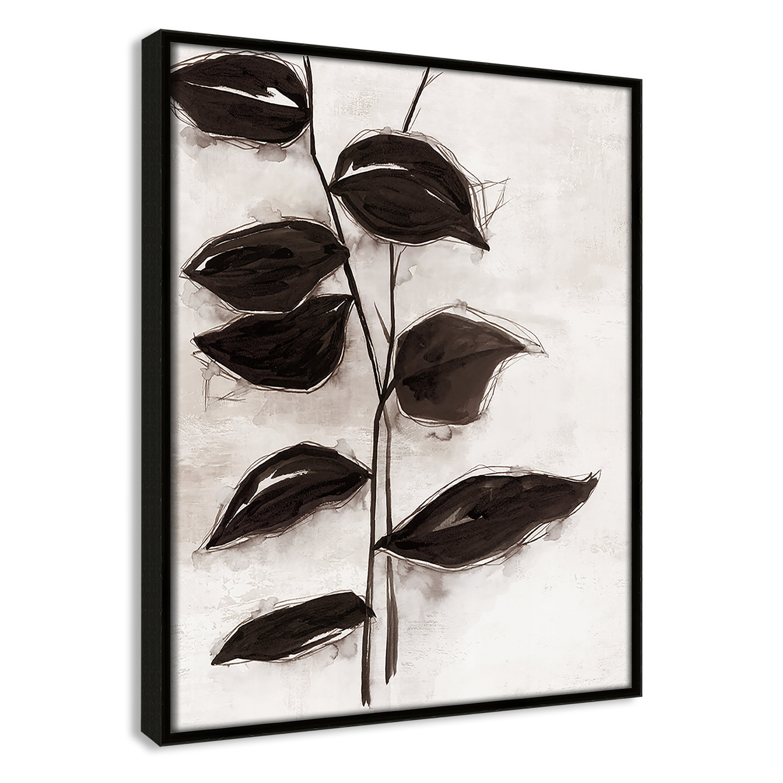 Leaves "Leaves I" Print, 15.5" H x 12.5" W x 2" D, Espresso Framed