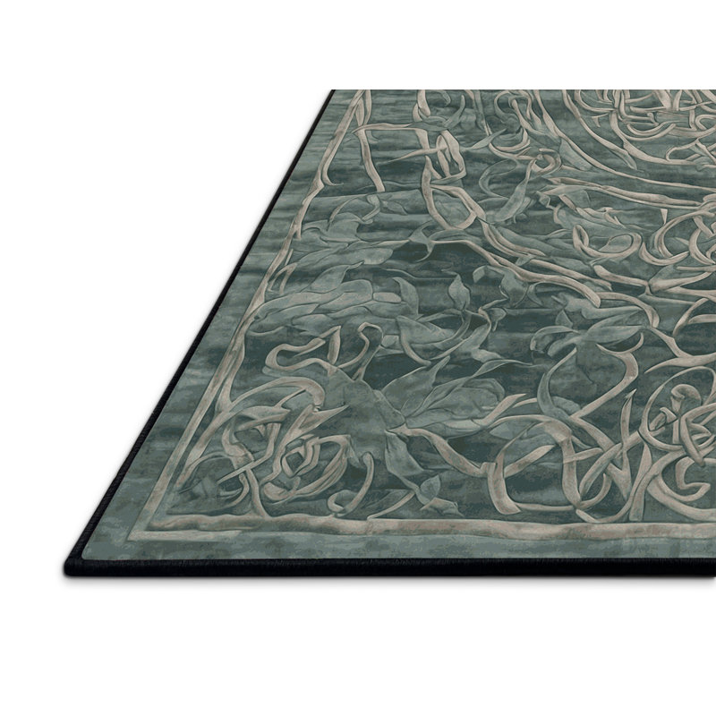 Silky Soft Plush Gray Area Rug, Square 5'