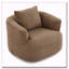 Fauteuil demi-tonneau pivotant en chenille avec coussin décoratif Chenille-697573825