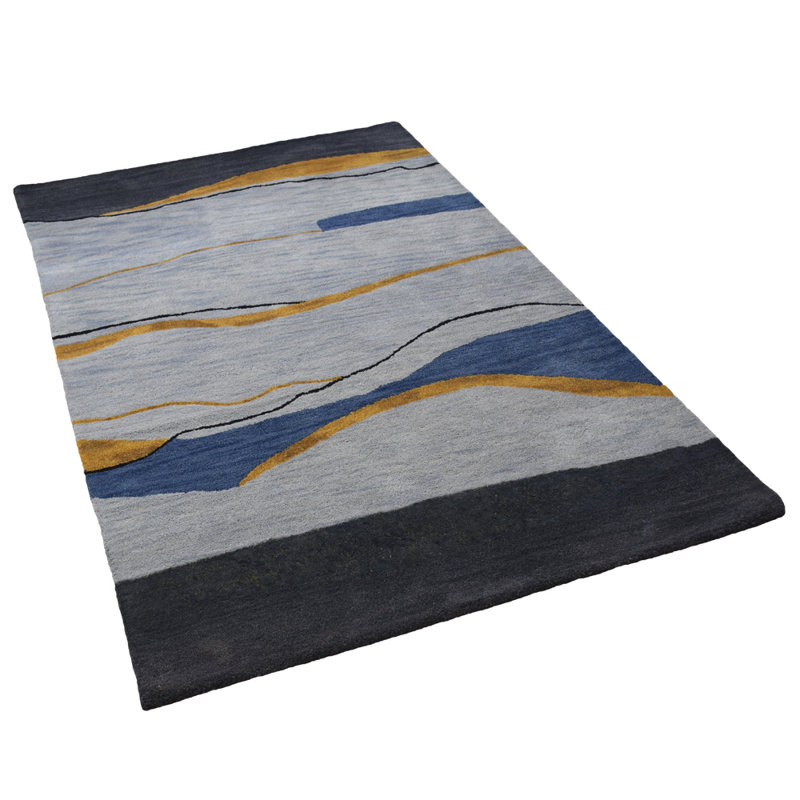 Theresa Hand Tufted Wool Eco-Friendly Area Rugs - Rectangle, Multicolor, Contemporary Modern Design, High Pile Thick Handmade Anti Skid Area Rugs for Living Room, Bed Room
