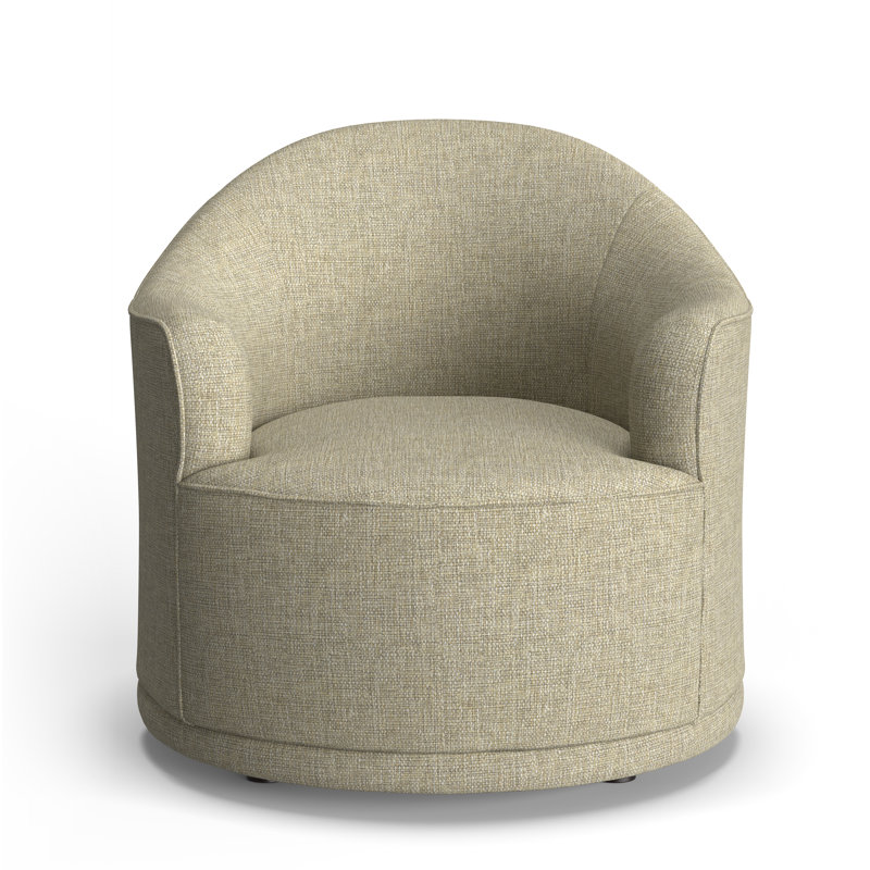 Fauteuil demi-tonneau Rumi, Lin tissé de paniers performant