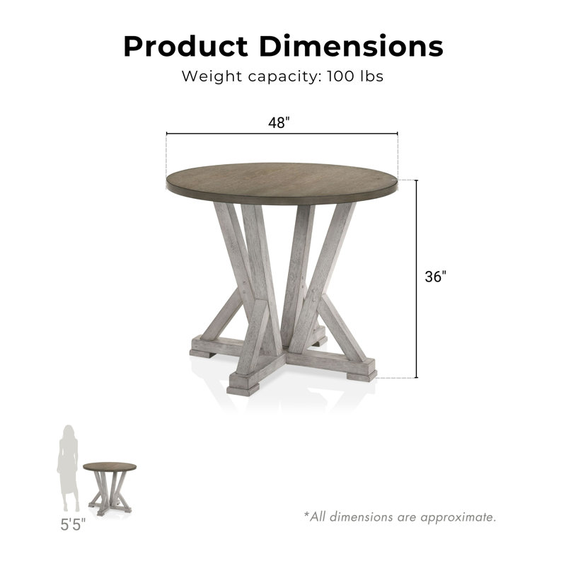 Table en bois bicolore à hauteur de comptoir Araujo