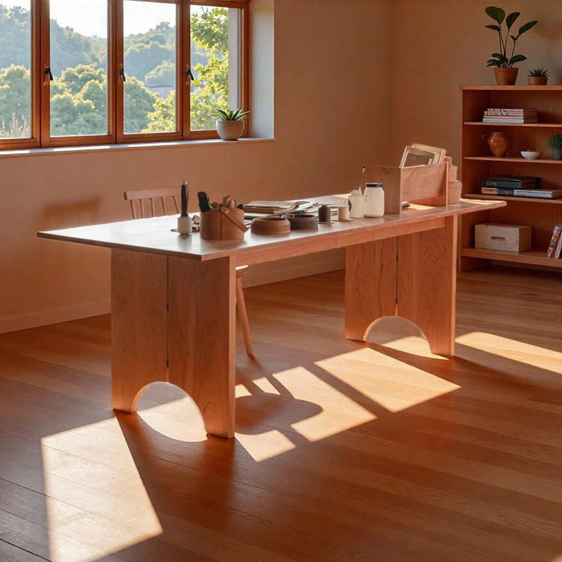 Simple office study desk, 29.53" H x 70.87" W x 29.53" D
