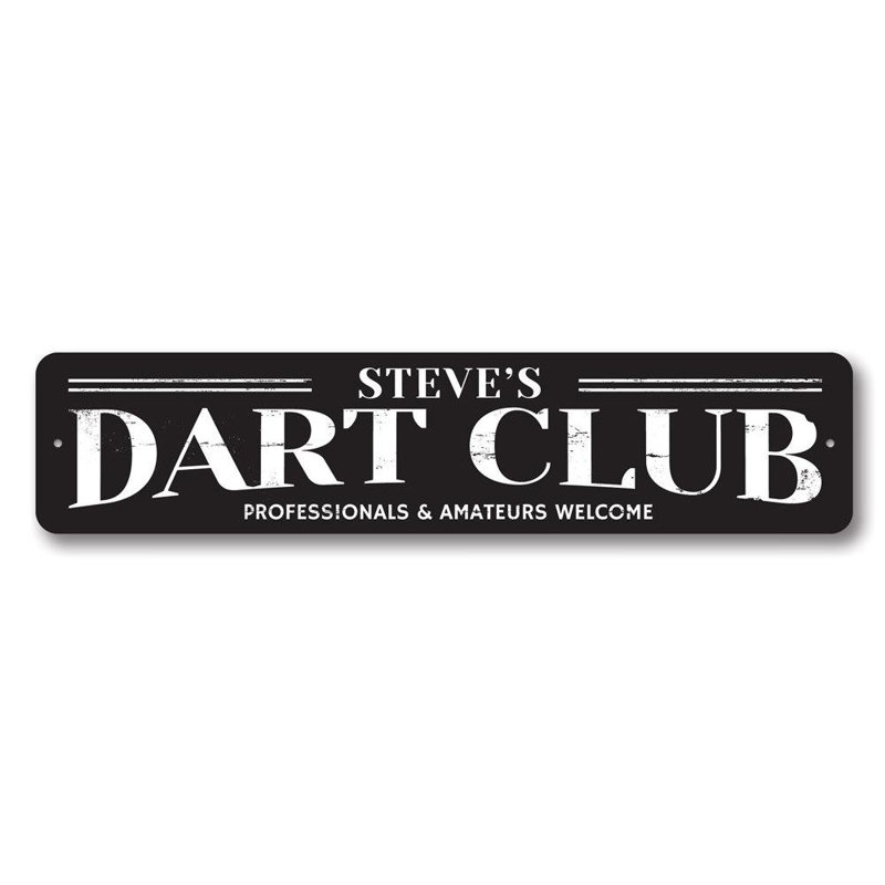 Plaque en aluminium Dart Club, H 4 po x l 18 po x P 0,04 po