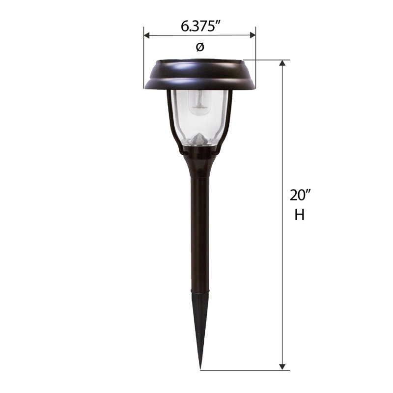 Bronze Solar Powered LED Pathway Lights with Dusk to Dawn Sensor, 4-Pack