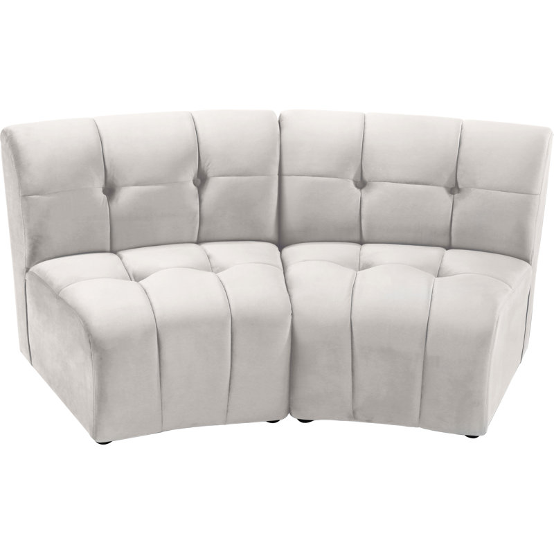 Canapé modulaire en velours Jedson, Velours crème