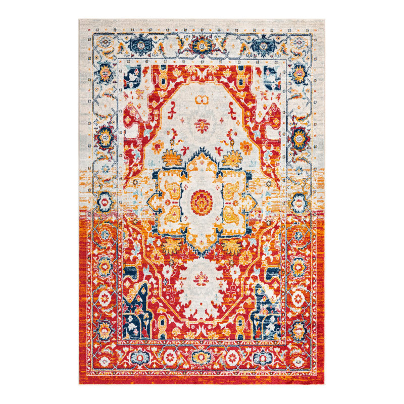 Hagedorn Oriental Area Rug, Rectangle 6' x 9', Red