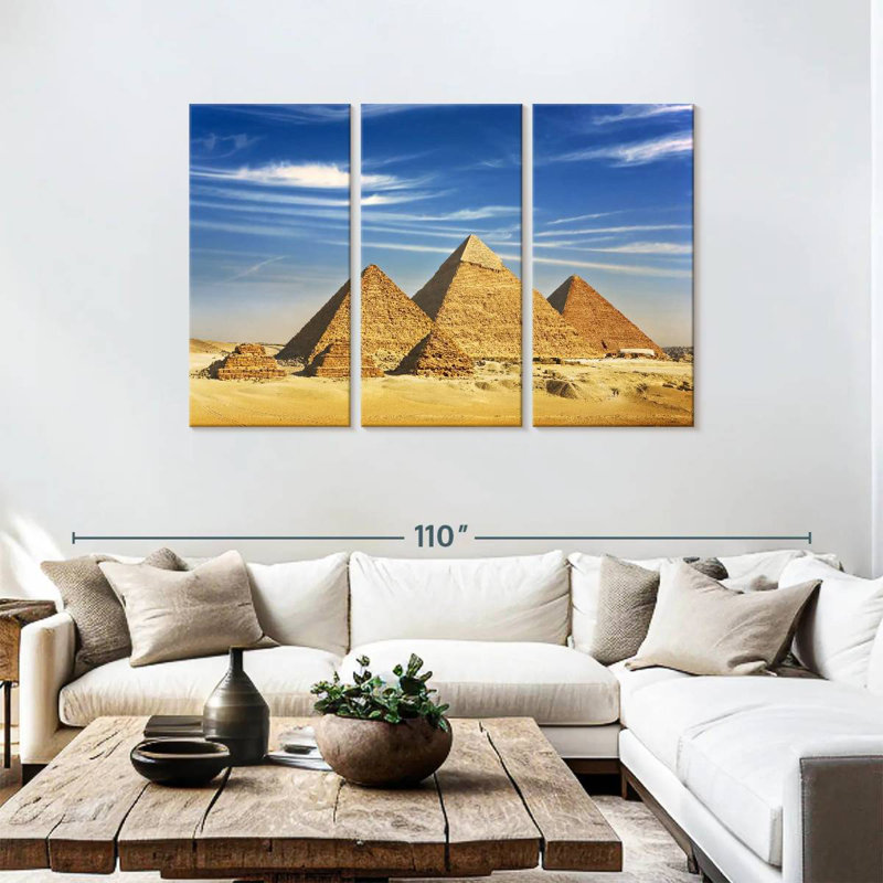 Pyramides égyptiennes de Gizeh Adella, H 48 po x l 74 po