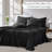 Southshore Fine Linens Vilano Springs Extra Deep Pocket 6-Piece Sheet Set, Ultra Soft Double-Brushed 110 GSM Microfiber Bedding, 21-Inch Deep Pocket, 4 Pillowcases, Queen, Black-86340224-86340213