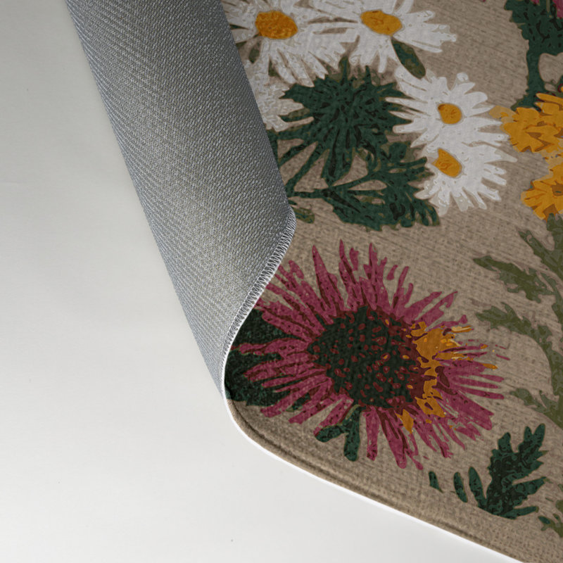Tapis d'intérieur et d'extérieur gris Botanical, Rectangulaire 3 pi x 5 pi
