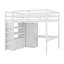 Lit mezzanine double de taille double avec étagère de garde-robe intégrée et système de rangement à tiroirs-290985671