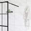 Porte de douche sans rendez-vous 34 po x 72 po, noir, verre trempé, cadre réglable 34 x 72 po, finition noire, barre de support