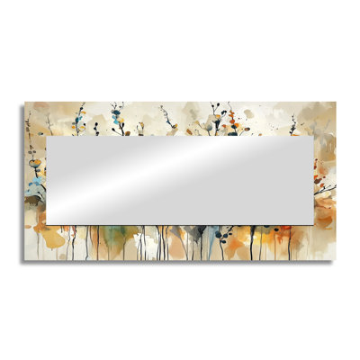 Wildflowers Blooming Abstract Symphony II - Floral Mirror Wall Art - Printed On Metal