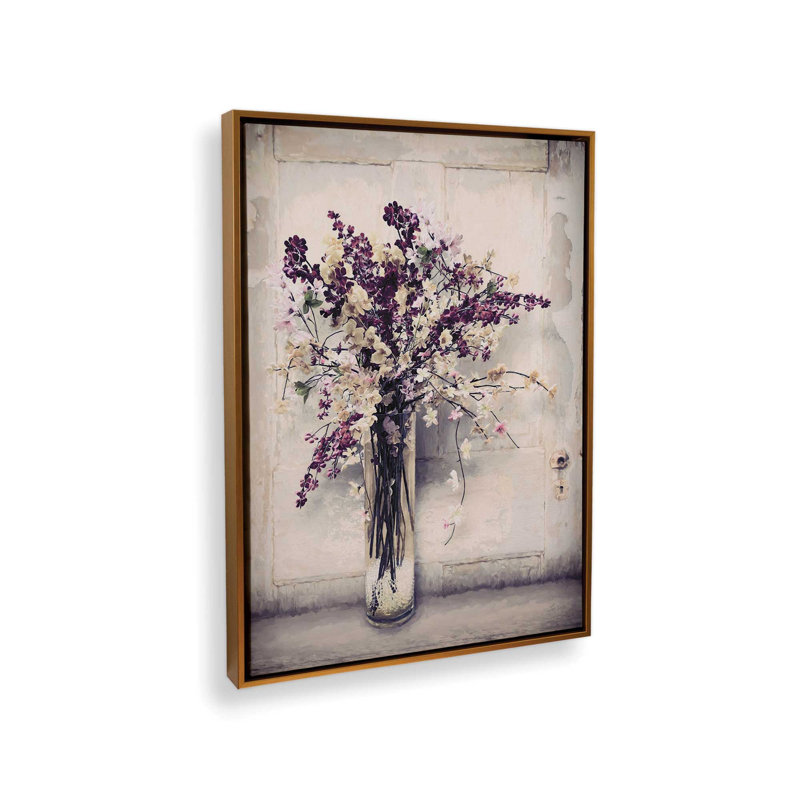 «Country Spring Blossoms» par Lori Deiter, reproduction d'art, L 12 po x H 16 po, Doré, Toile avec cadre