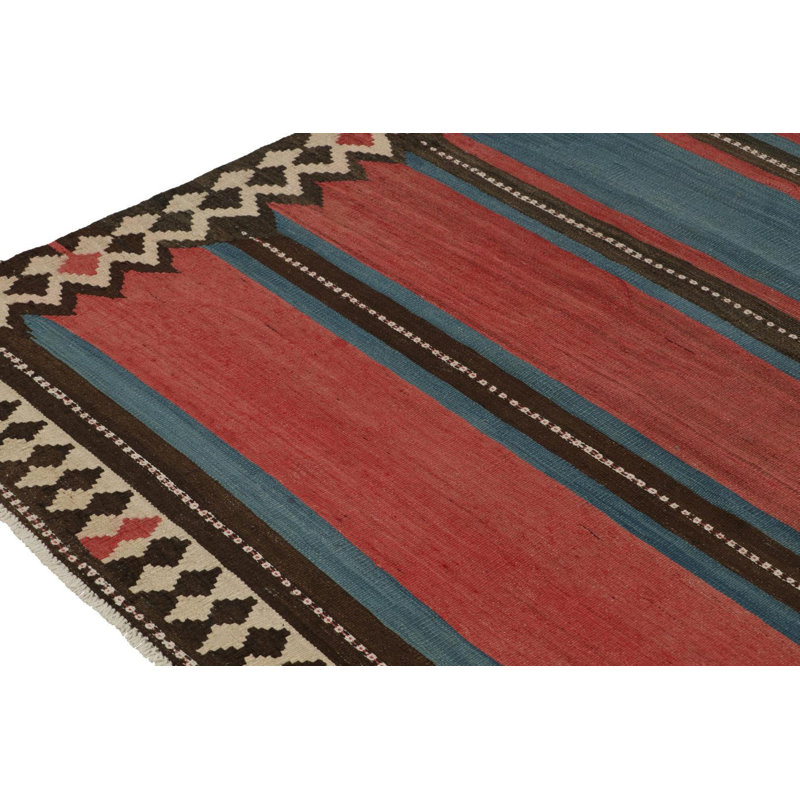 Wool Area Rug in Red/Blue
