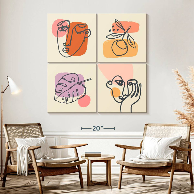 Leisha Various Faces I, 57" H x 57" W