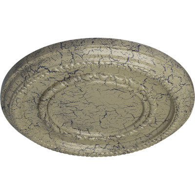 Endurathane Federal Roped Small Ceiling Medallion, 12 5/8"OD x 1 1/8"P (Fits Canopies up to 6"), Hand-Painted Castle Stone Crackle Finish